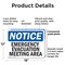 Signmission Emergency Evacuation Meeting Area, 18 in W x Rectangle, Plastic OS-2PACK-NS-P-1218-L-11789 - alternate 2